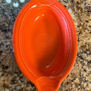 Orange Fiesta Dinnerware Small Oval Casserole Baker Dish